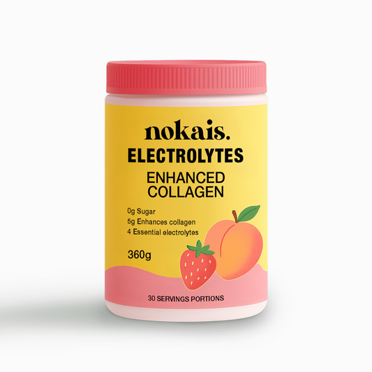 Nokais Electrolytes + Enhanced Collagen - Juicy Strawberry Peach 360 g
