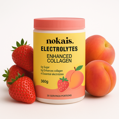 Nokais Electrolytes + Enhanced Collagen - Juicy Strawberry Peach 360 g
