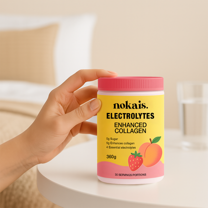 Nokais Electrolytes + Enhanced Collagen - Juicy Strawberry Peach 360 g