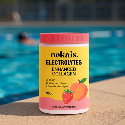 Nokais Electrolytes + Enhanced Collagen - Juicy Strawberry Peach 360 g